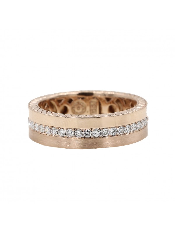 Men Rose Gold and Diamond Band