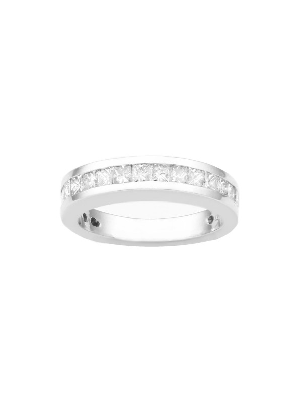 Channel Set Diamond Ring in 14K White Gold