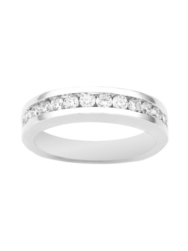 Tapered ¾ Eternity Diamond Band in 14K White Gold