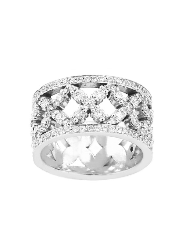 Pave Set Diamond Ring in 10K White Gold