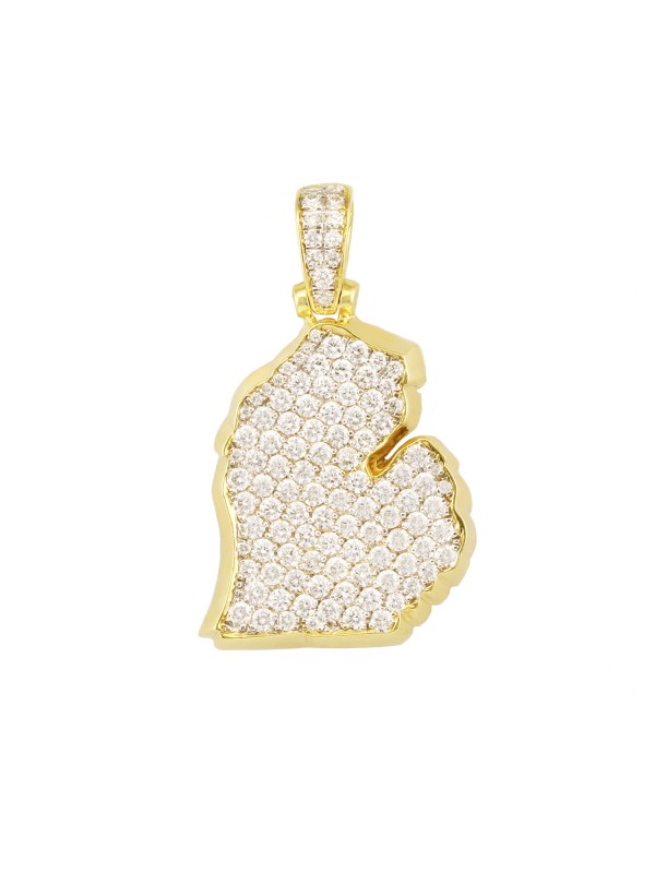 Mitten Diamond Pendant 14K Yellow Gold