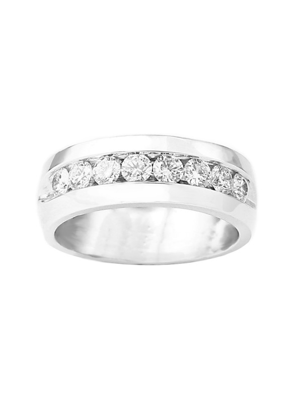 Channel Set Diamond Ring in 14K White Gold
