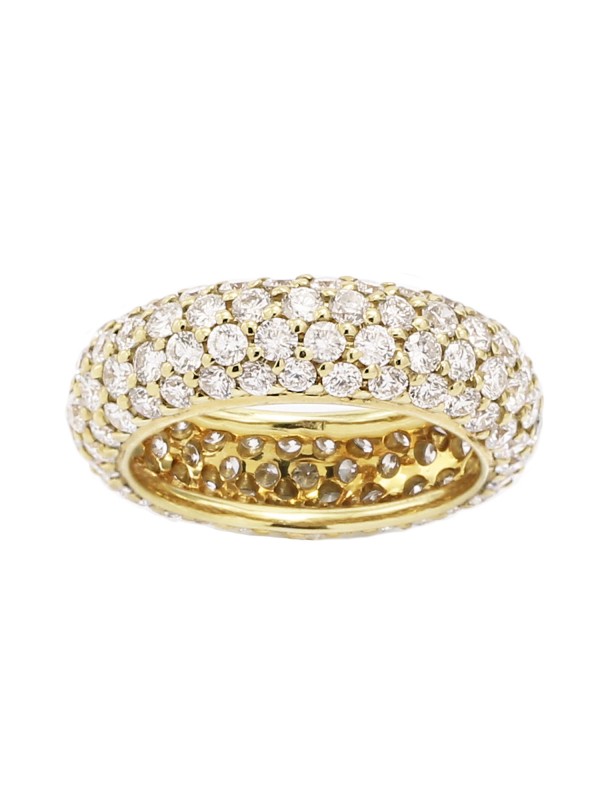 Pave Set Eternity Diamond Band in 14K Yellow Gold