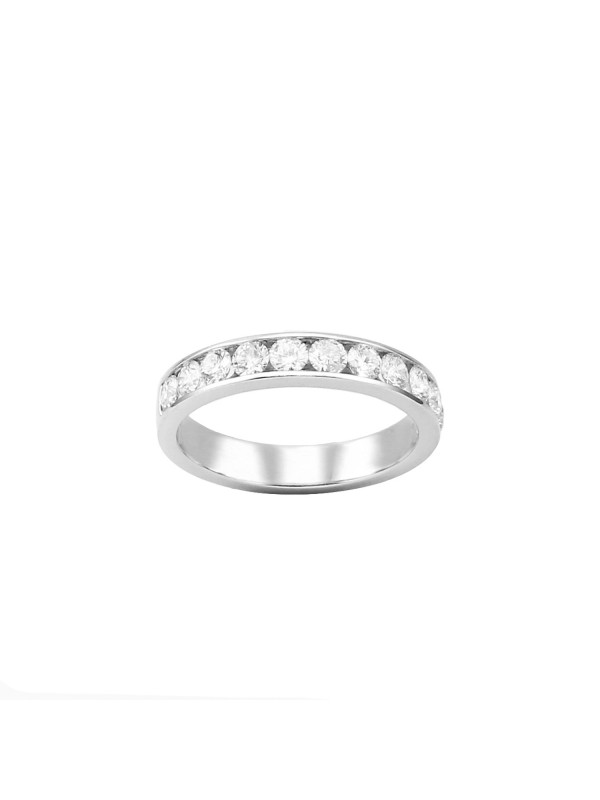 Half Eternity Channel Set Band in 14K White Gold