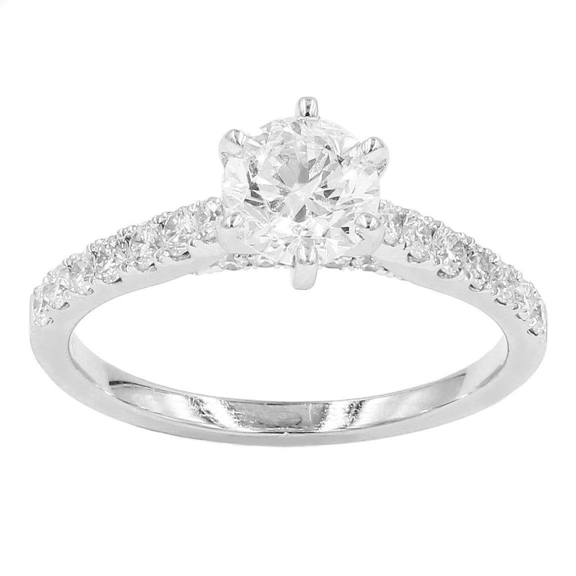 Half Eternity Solitaire Ring