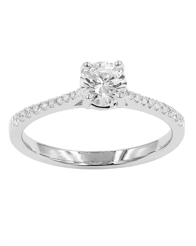 Half Eternity Solitaire Ring