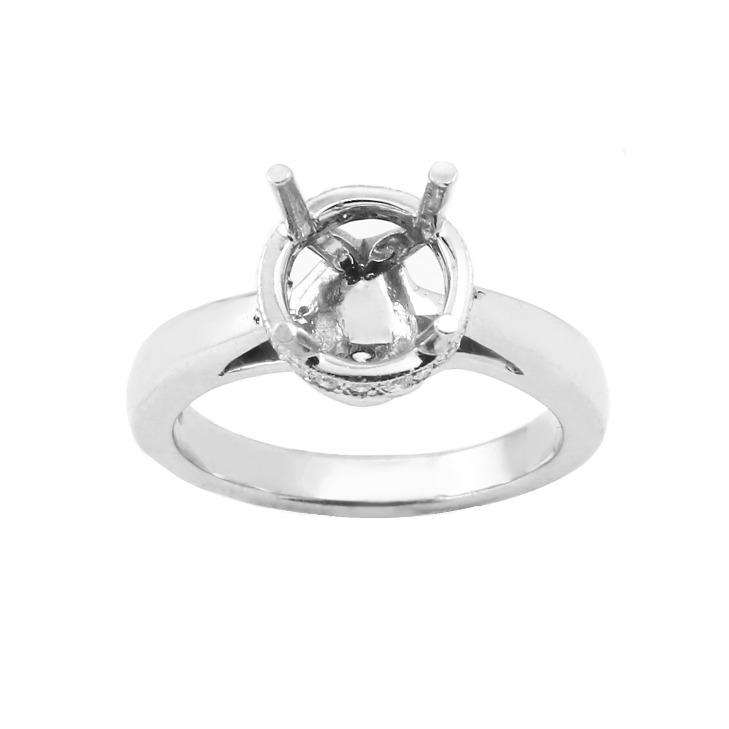 Round Halo Diamond Engagement Mounting  