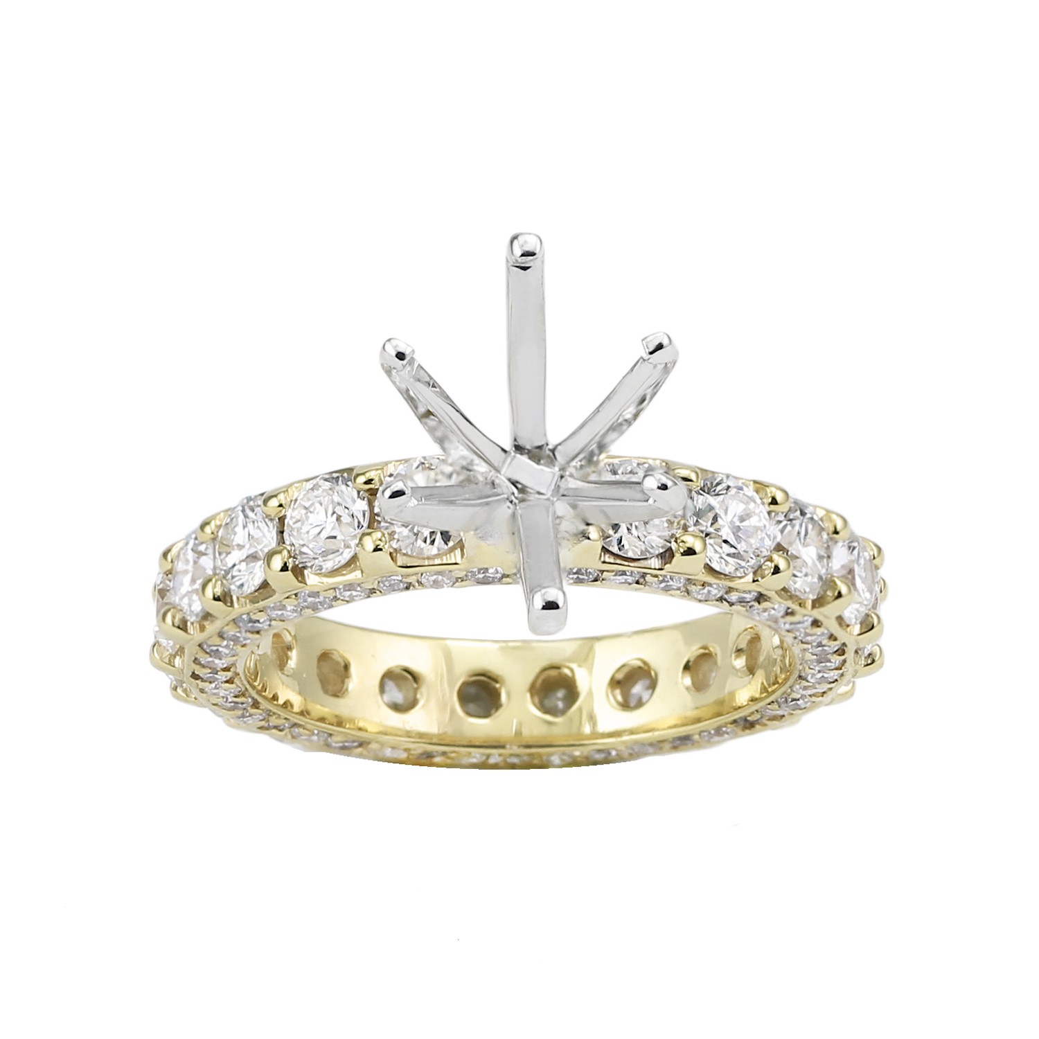 Eternity Prong Set Diamond Mounting 14K Yellow Gold