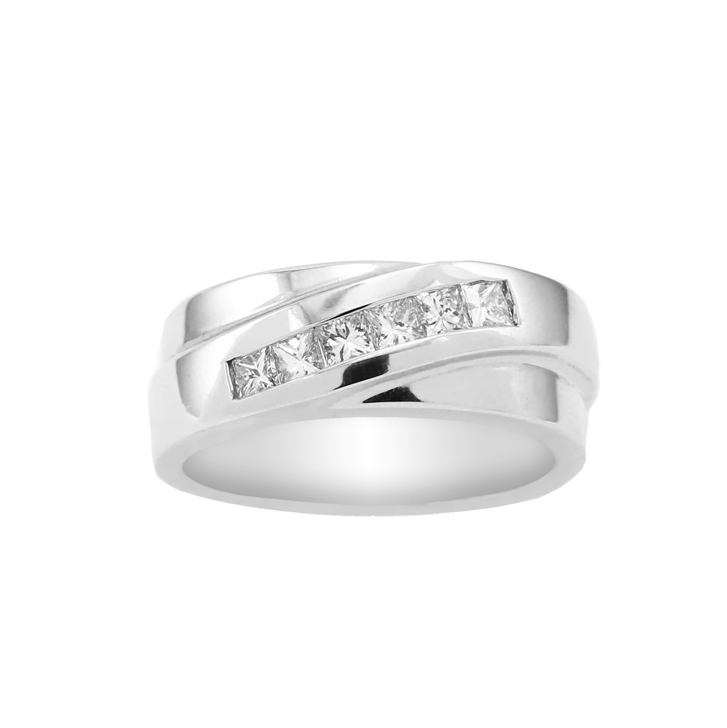 Channel Set Diamond Ring in 14K White Gold