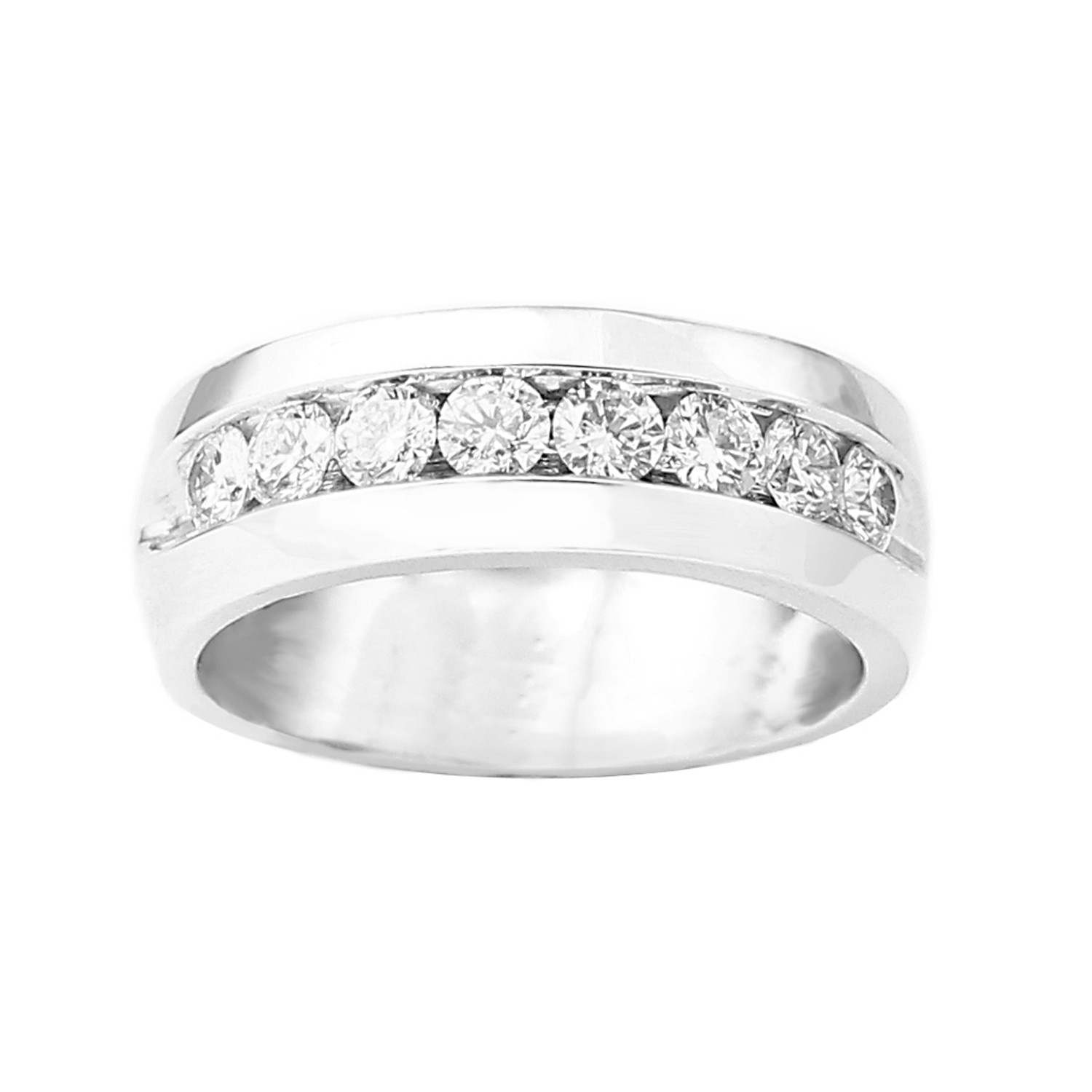 Channel Set Diamond Ring in 14K White Gold