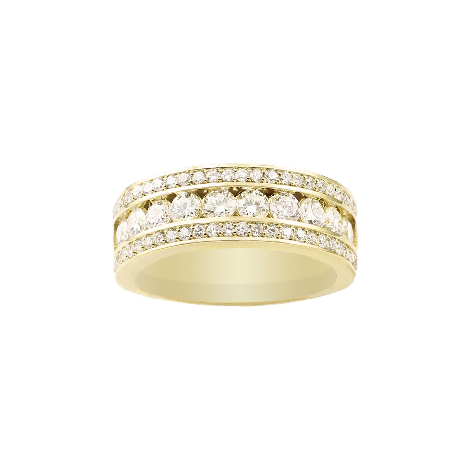 Channel & Pave Set Diamond Ring in 14K Yellow Gold