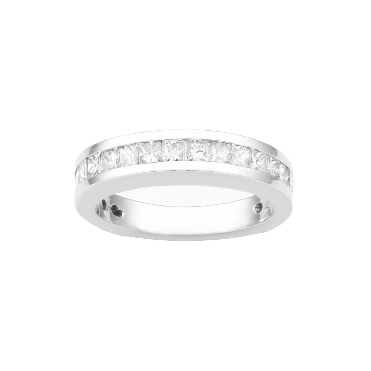 Channel Set Diamond Ring in 14K White Gold