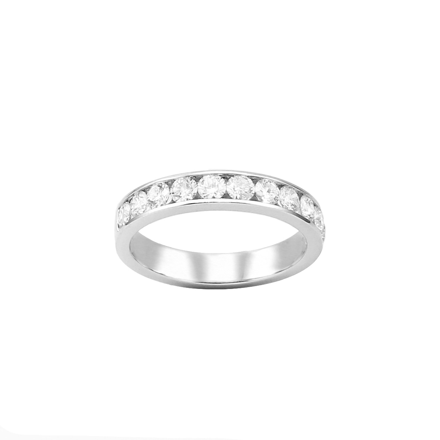 Half Eternity Channel Set Band in 14K White Gold