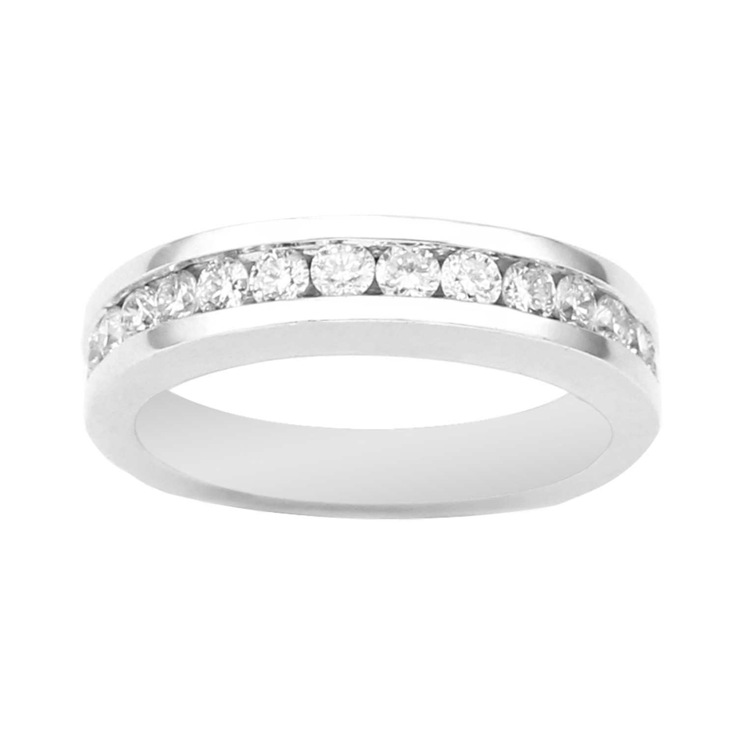Tapered ¾ Eternity Diamond Band in 14K White Gold