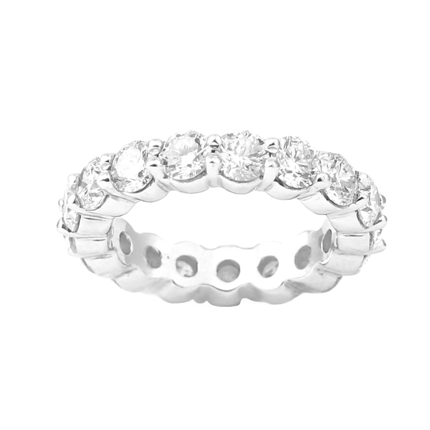 Eternity Shared Prong Diamond Band in 14K White Gold