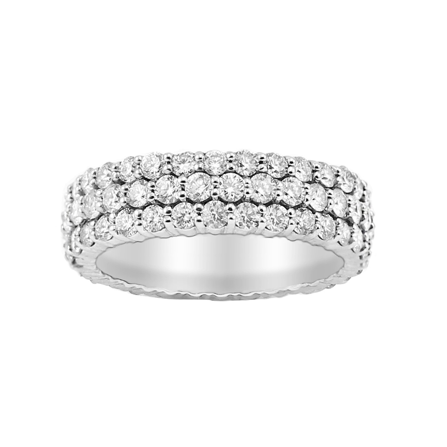 Shared Prong Eternity Diamond Ring in 14K White Gold