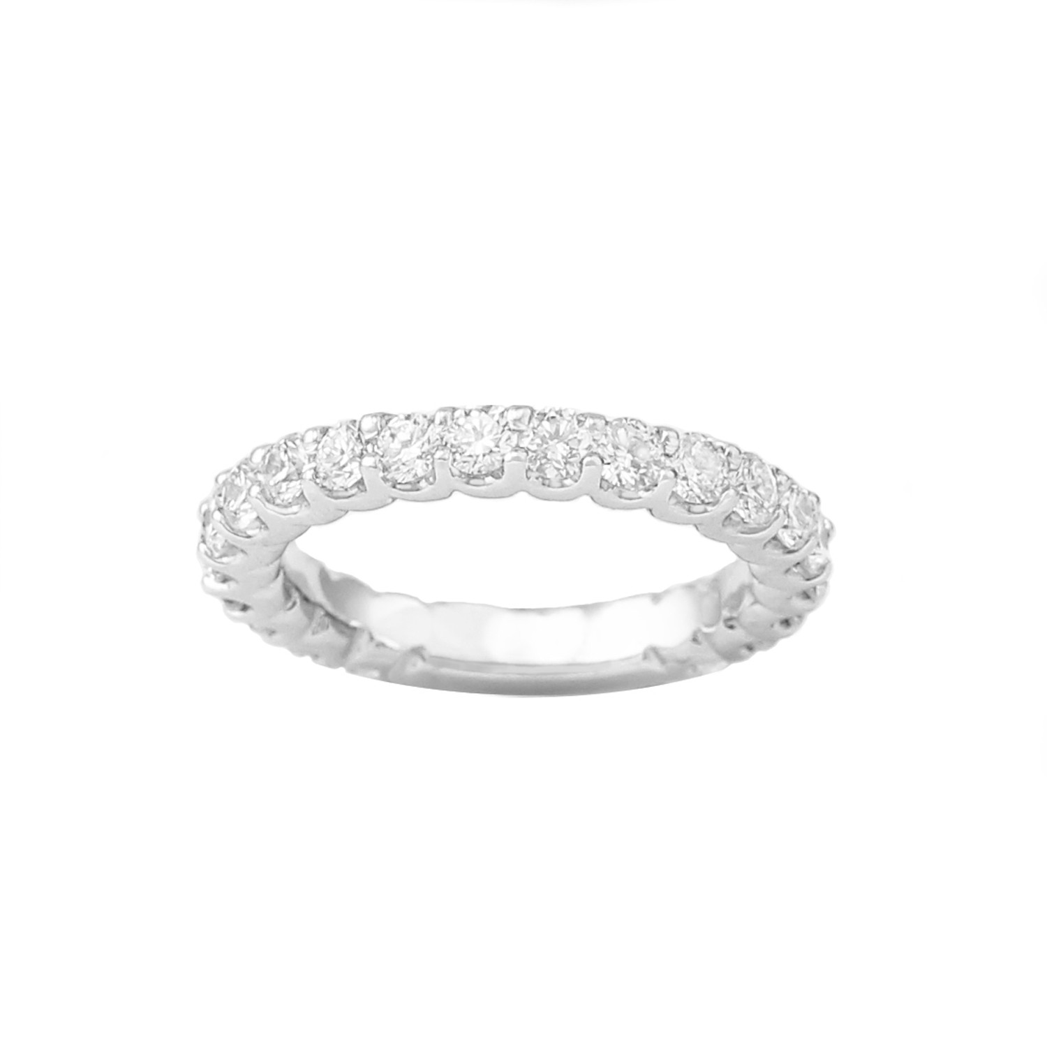 ¾ Eternity U-Prong Diamond Band in 14K White Gold