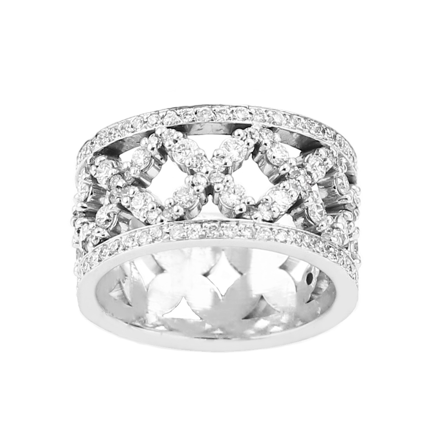 Pave Set Diamond Ring in 10K White Gold