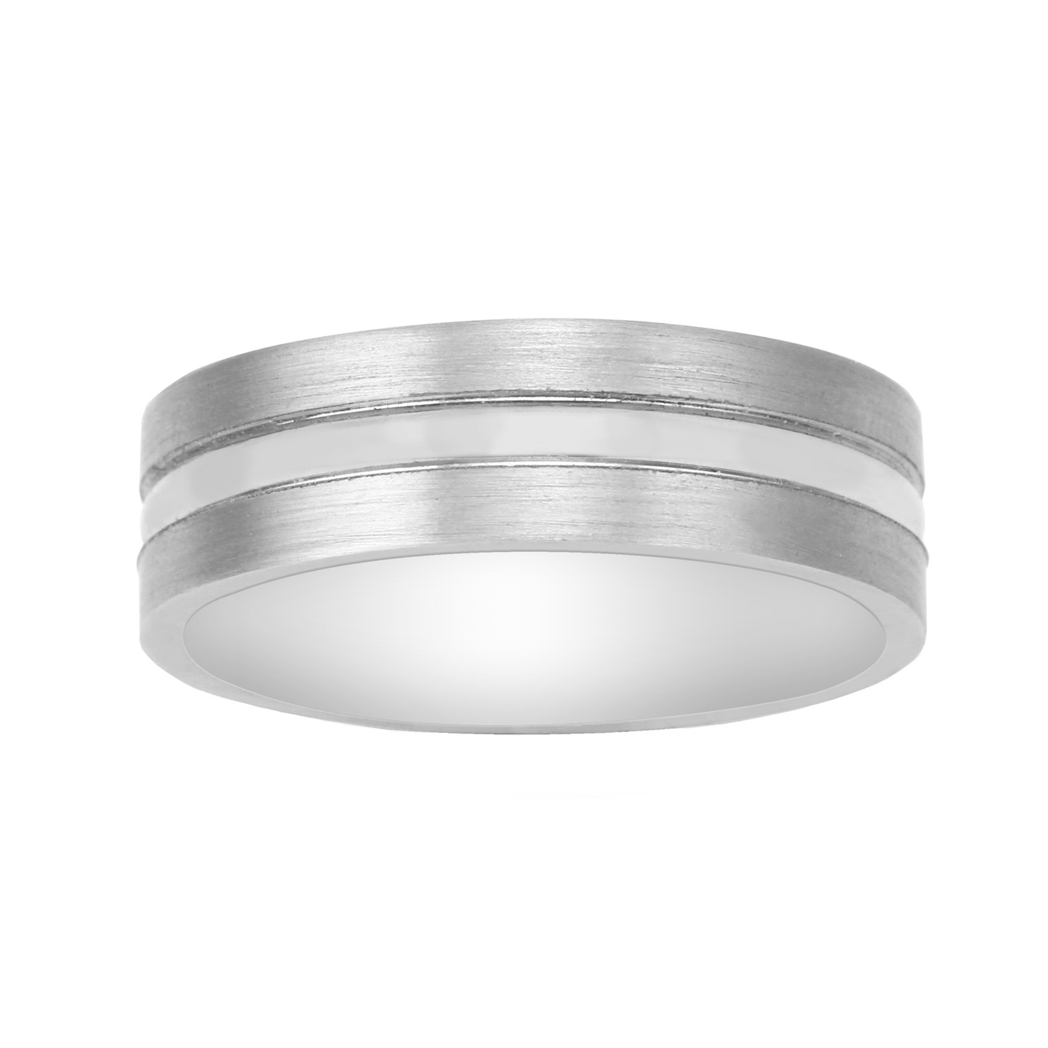 Brushed Finished Band 14K White Gold