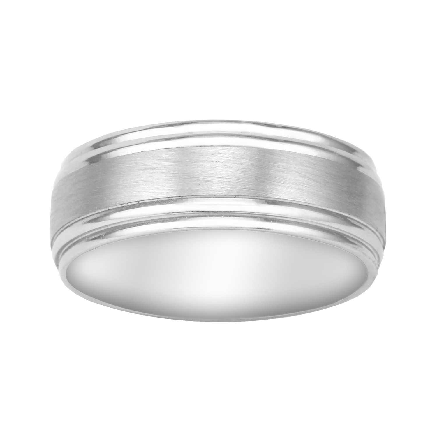 Brushed Finished Band 14K White Gold