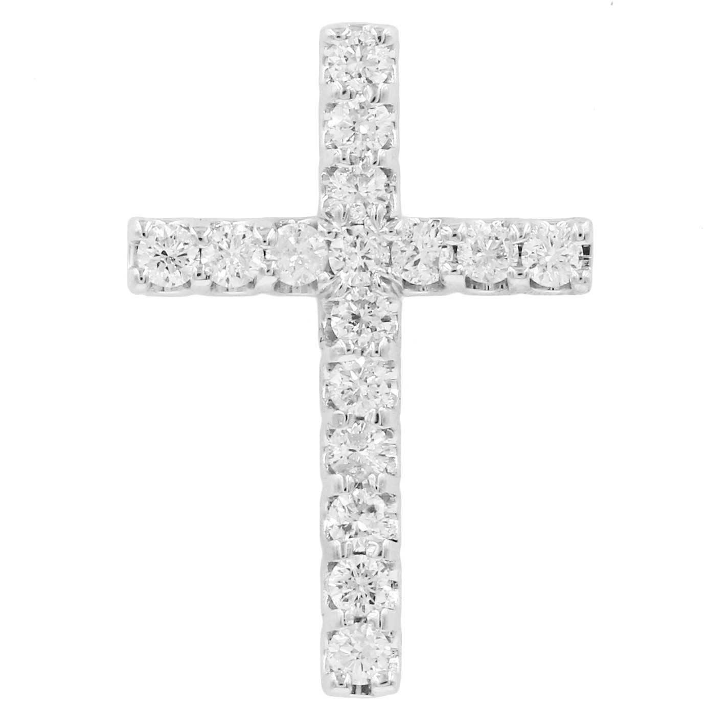 14K White gold Diamond cross
