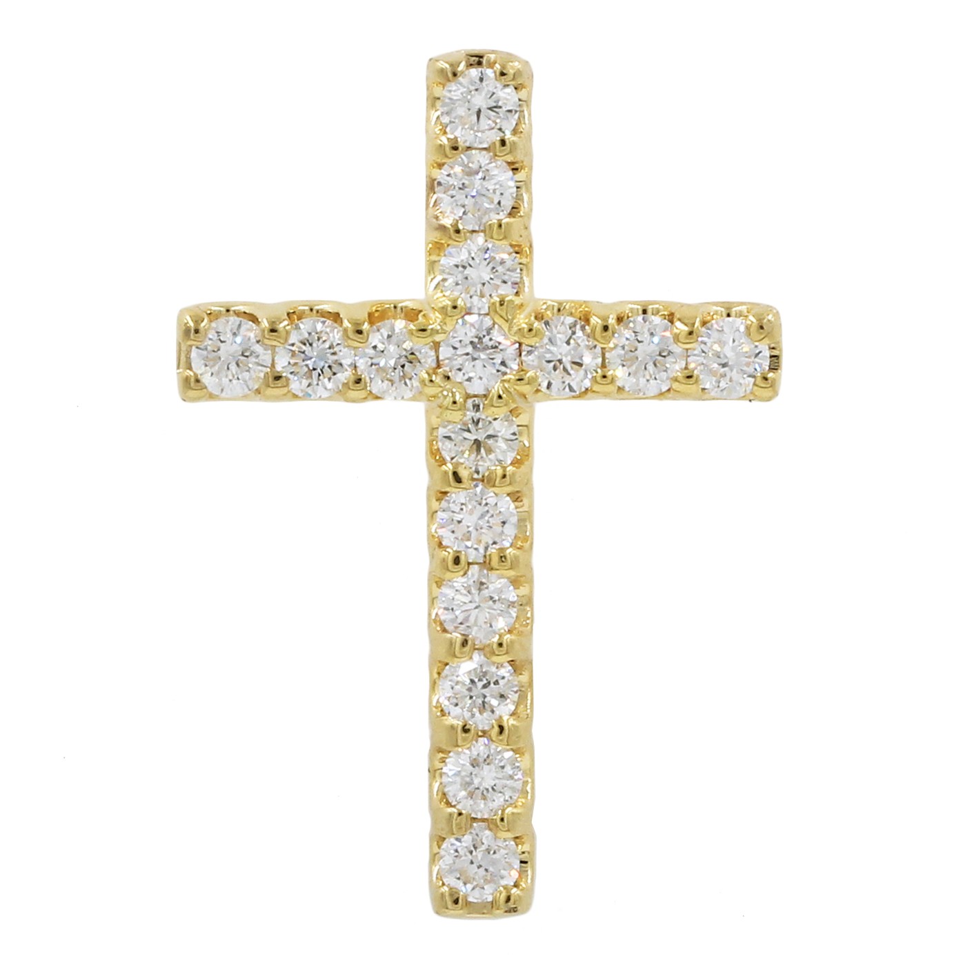 14K Yellow gold Diamond cross