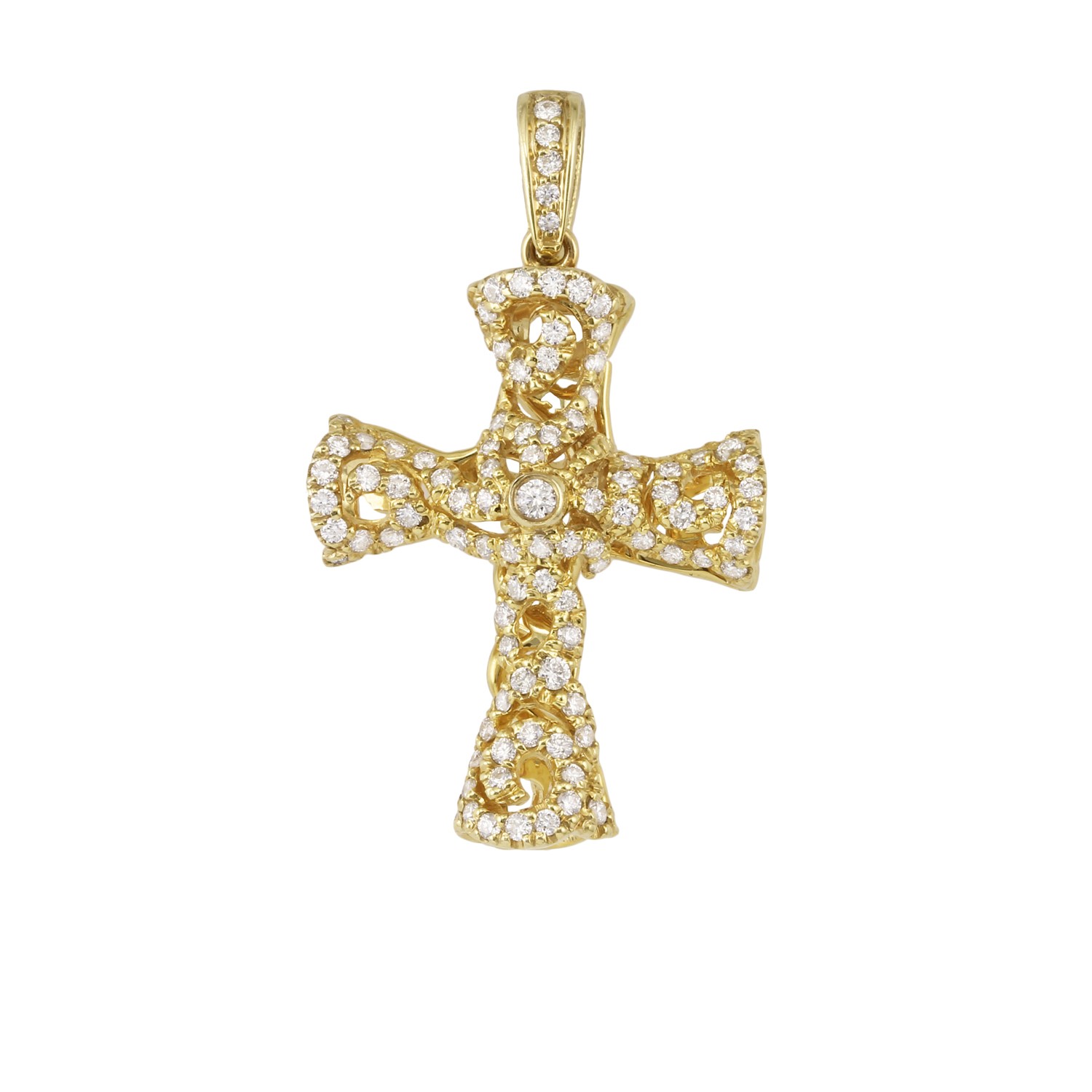 Pave Set Diamond Cross Pendant