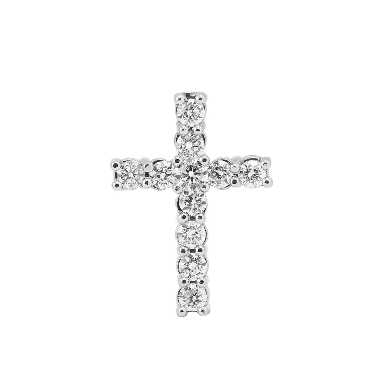 Prong Set Diamond Cross Pendant