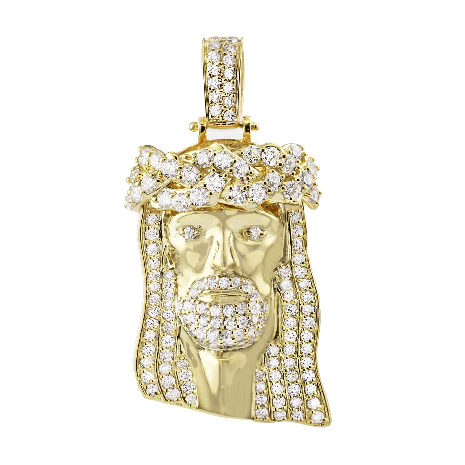 Pave Set Diamond Jesus Pendant 