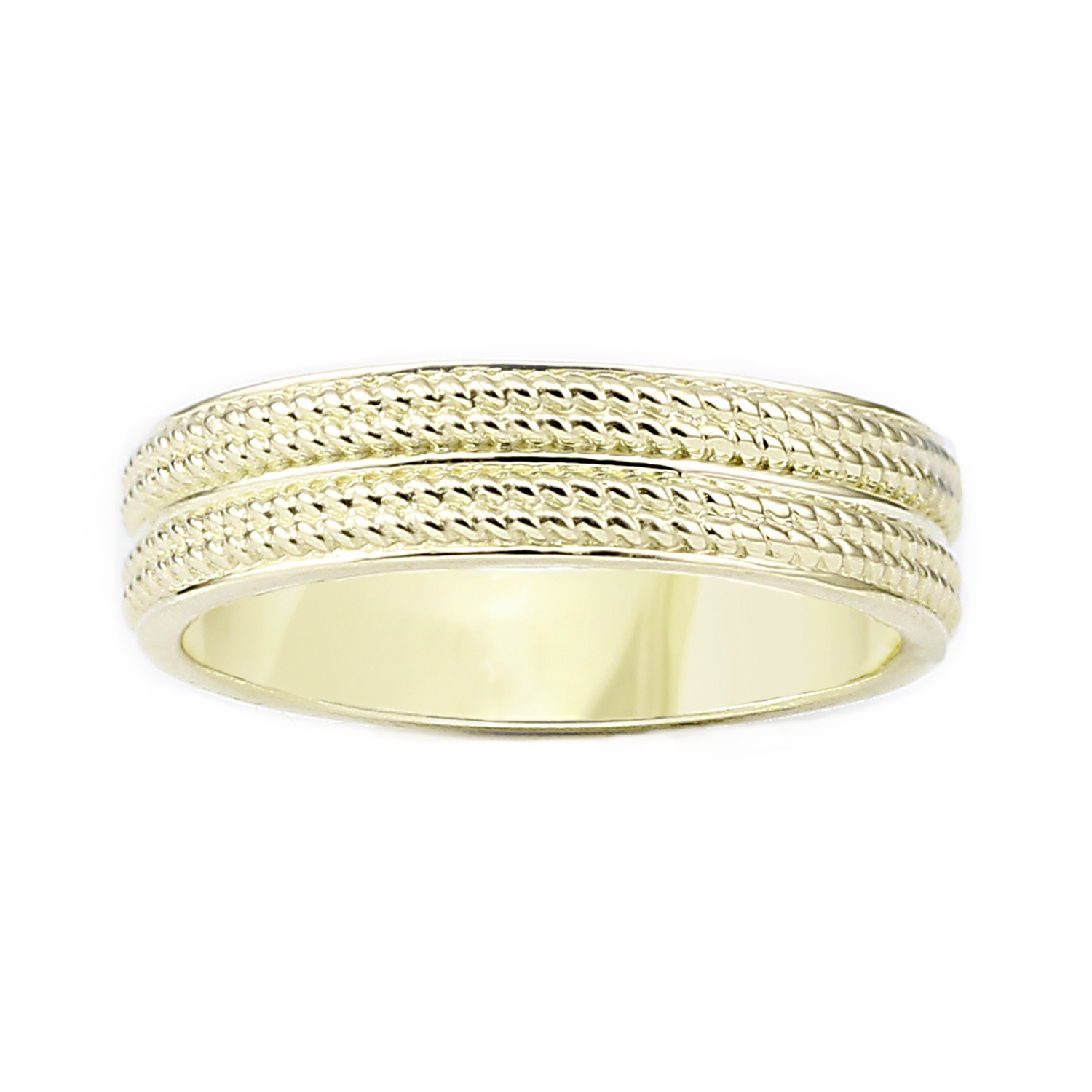 Milgrain Inlay Band in 14K Yellow Gold