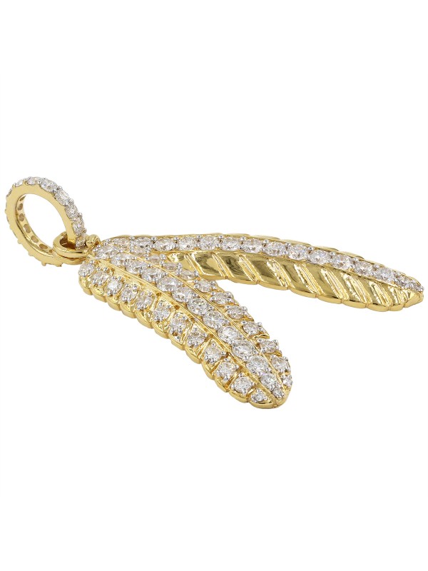 Diamond Feather Pendant Pendants Jewelry