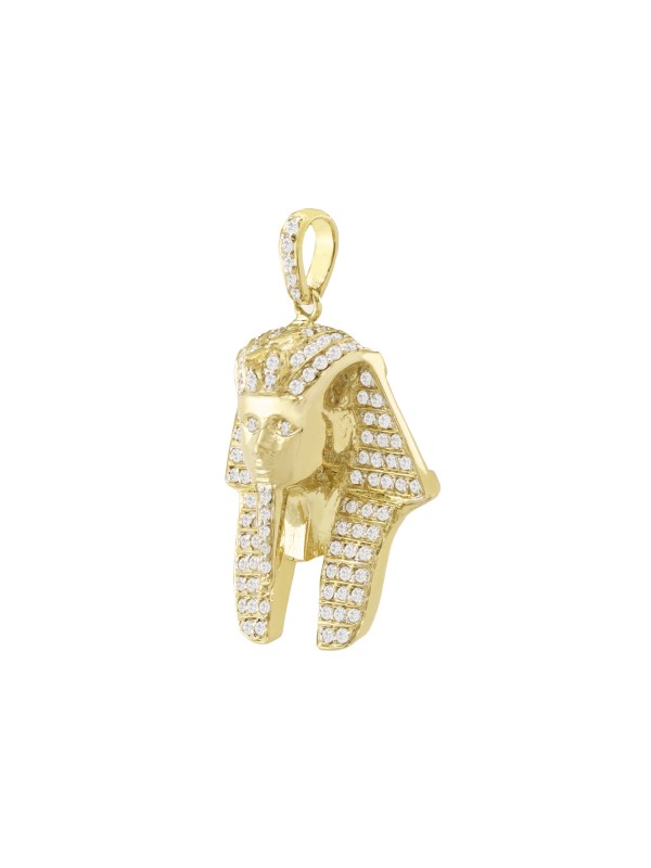 Diamond King Tut Pendant 14K Yellow Gold - Pendants - Jewelry